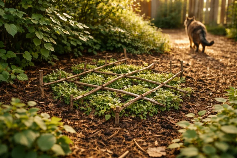 Katten poepen in tuin