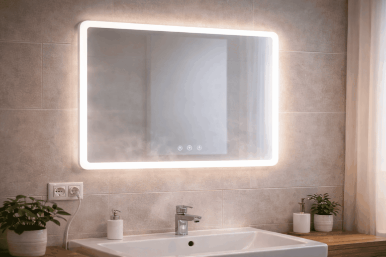 Badkamerspiegel met verlichting en verwarming