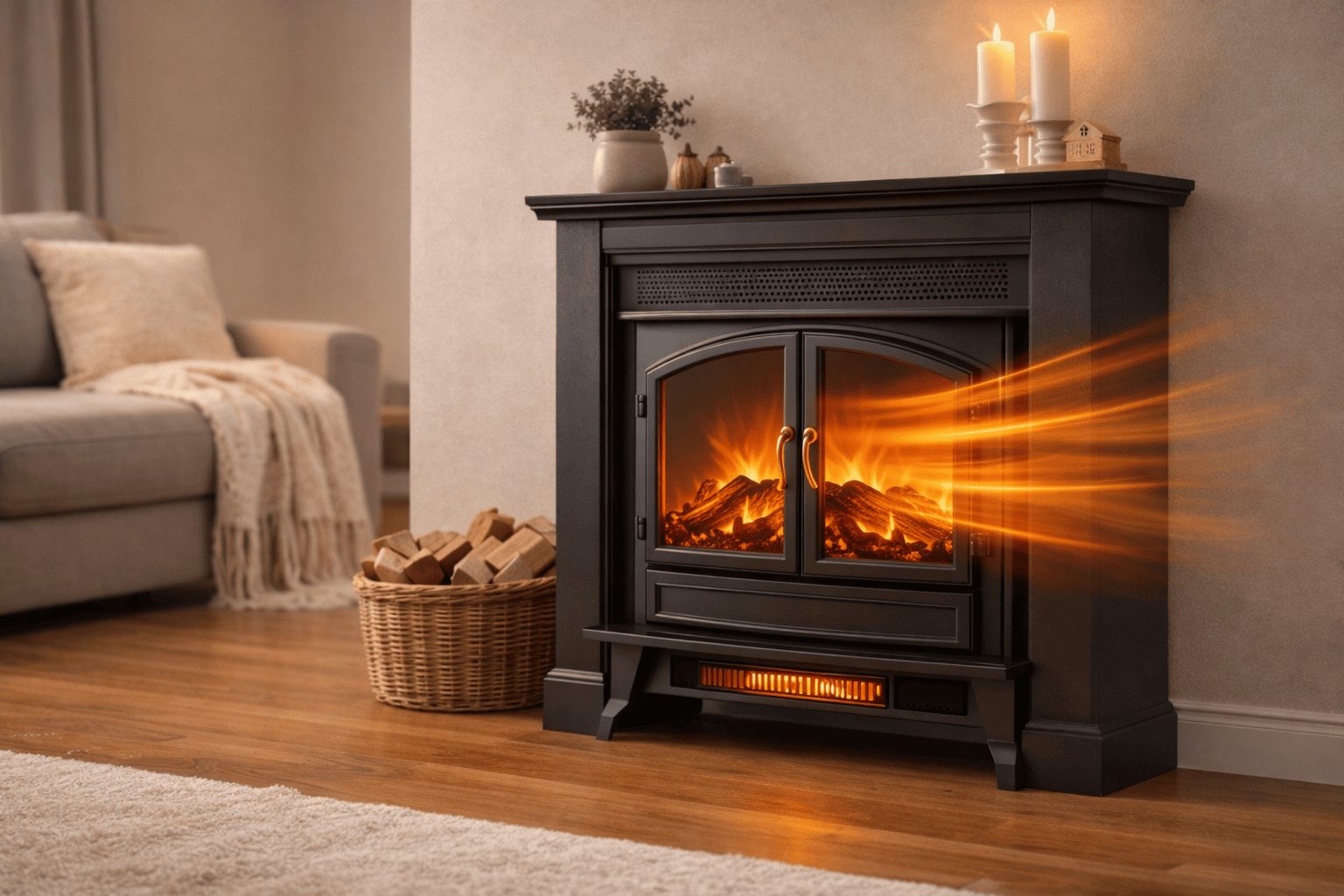 Elektrische haard met verwarming