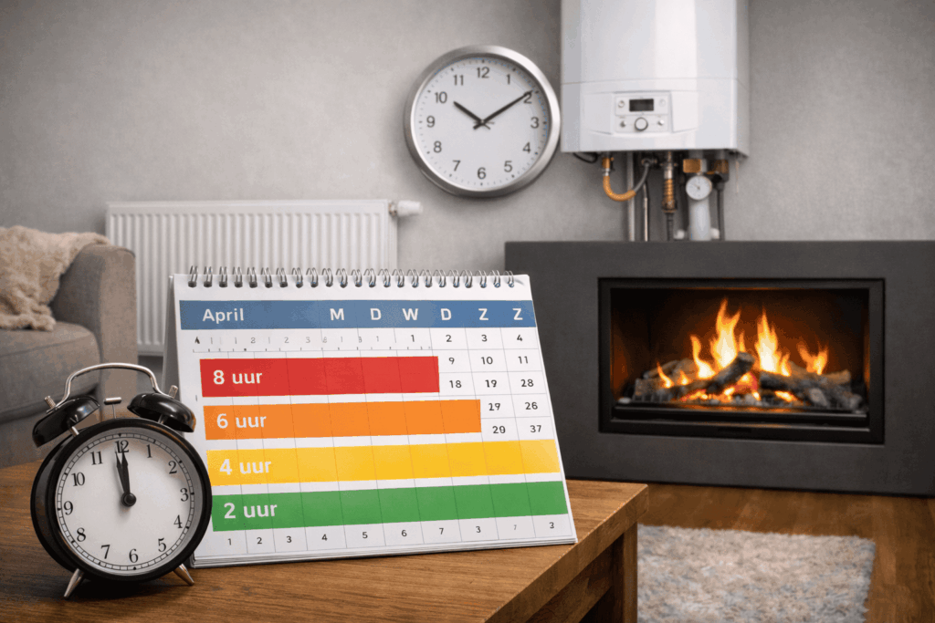 Hoeveel uur per dag verwarming aan