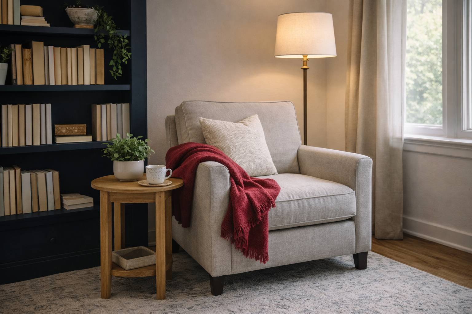 Gezellig leeshoekje bij daglicht